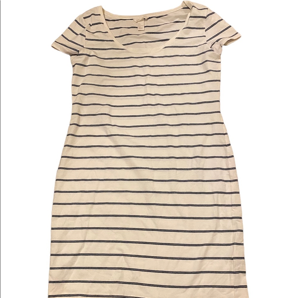 H&M basics striped scoop neck t-shirt dress